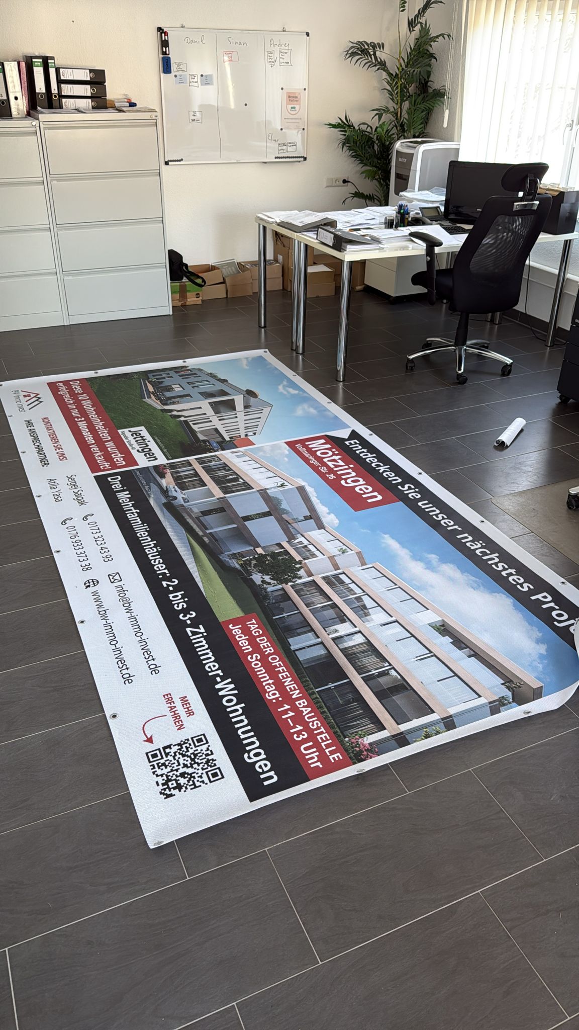 Baustellenbanner für BW Immo Invest.